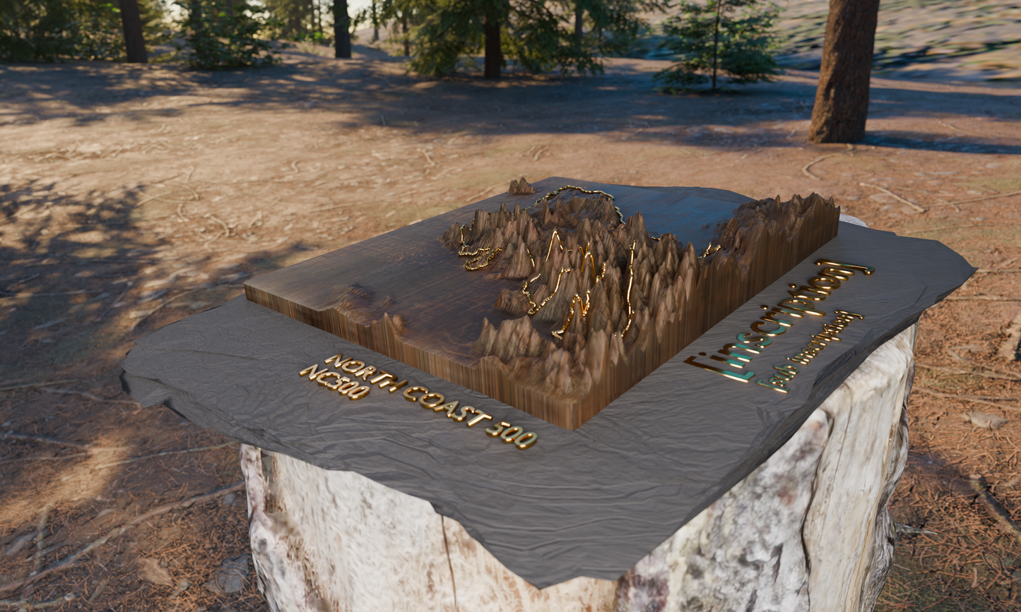 NC500 terrain block — angled view on stone in forest setting